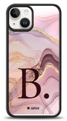 Dafoni Glossy iPhone 14 Kişiye Özel Harf Purple Effect Kılıf - 1