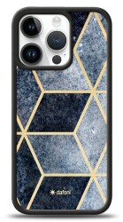 Dafoni Glossy iPhone 15 Pro Simli Mavi Prizma Kılıf - 1