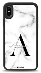 Dafoni Glossy iPhone X Kişiye Özel Harf İsimli White Marble Kılıf - Dafoni