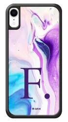 Dafoni Glossy iPhone XR Kişiye Özel Harf Simli Pembe Mermer Desenli Kılıf - 1