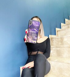 Dafoni Glossy iPhone XR Kişiye Özel Simli Mor Mermer Kılıf - 2