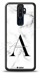 Dafoni Glossy Oppo A9 2020 Kişiye Özel Harf İsimli White Marble Kılıf - Dafoni