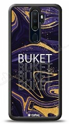 Dafoni Glossy Oppo A9 2020 Kişiye Özel Simli Mor Mermer Kılıf - Dafoni