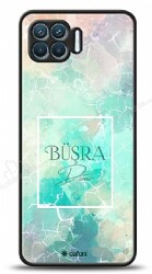 Dafoni Glossy Oppo Reno4 Lite Kişiye Özel Simli Renkli Mermer Kılıf - Dafoni