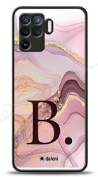 Dafoni Glossy Oppo Reno5 Lite Kişiye Özel Harf Purple Effect Kılıf - Dafoni