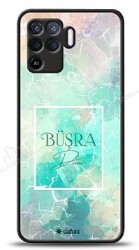 Dafoni Glossy Oppo Reno5 Lite Kişiye Özel Simli Renkli Mermer Kılıf - Dafoni