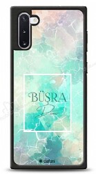 Dafoni Glossy Samsung Galaxy Note 10 Kişiye Özel Simli Renkli Mermer Kılıf - Dafoni