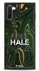 Dafoni Glossy Samsung Galaxy Note 10 Kişiye Özel Simli Yeşil Mermer Kılıf - Dafoni