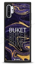 Dafoni Glossy Samsung Galaxy Note 10 Plus Kişiye Özel Simli Mor Mermer Kılıf - Dafoni