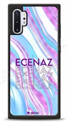 Dafoni Glossy Samsung Galaxy Note 10 Plus Kişiye Özel Simli Rainbow Mermer Kılıf - Dafoni