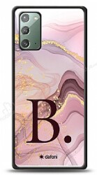Dafoni Glossy Samsung Galaxy Note 20 Kişiye Özel Harf Purple Effect Kılıf - Dafoni