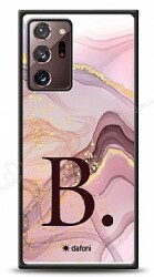 Dafoni Glossy Samsung Galaxy Note 20 Ultra Kişiye Özel Harf Purple Effect Kılıf - Dafoni