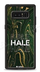 Dafoni Glossy Samsung Galaxy Note 8 Kişiye Özel Simli Yeşil Mermer Kılıf - Dafoni