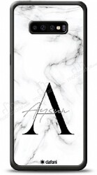 Dafoni Glossy Samsung Galaxy S10 Kişiye Özel Harf İsimli White Marble Kılıf - Dafoni
