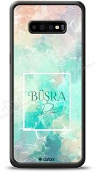 Dafoni Glossy Samsung Galaxy S10 Plus Kişiye Özel Simli Renkli Mermer Kılıf - Dafoni