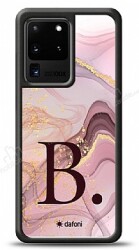 Dafoni Glossy Samsung Galaxy S20 Ultra Kişiye Özel Harf Purple Effect Kılıf - Dafoni
