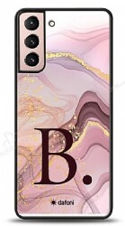 Dafoni Glossy Samsung Galaxy S21 Plus Kişiye Özel Harf Purple Effect Kılıf - Dafoni