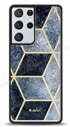 Dafoni Glossy Samsung Galaxy S21 Ultra Simli Mavi Prizma Kılıf - Dafoni