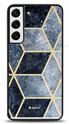 Dafoni Glossy Samsung Galaxy S22 5G Simli Mavi Prizma Kılıf - Dafoni