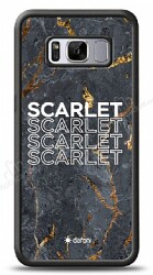 Dafoni Glossy Samsung Galaxy S8 Kişiye Özel İsimli Simli Siyah Mermer Kılıf - Dafoni
