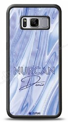 Dafoni Glossy Samsung Galaxy S8 Kişiye Özel Simli Cornflower Mermer Kılıf - Dafoni