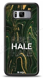 Dafoni Glossy Samsung Galaxy S8 Kişiye Özel Simli Yeşil Mermer Kılıf - Dafoni