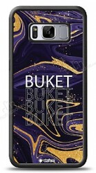 Dafoni Glossy Samsung Galaxy S8 Plus Kişiye Özel Simli Mor Mermer Kılıf - Dafoni