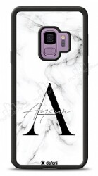 Dafoni Glossy Samsung Galaxy S9 Kişiye Özel Harf İsimli White Marble Kılıf - Dafoni