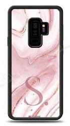 Dafoni Glossy Samsung Galaxy S9 Plus Kişiye Özel Harf Simli Pembe Mermer Kılıf - Dafoni