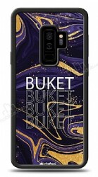Dafoni Glossy Samsung Galaxy S9 Plus Kişiye Özel Simli Mor Mermer Kılıf - Dafoni