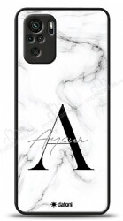 Dafoni Glossy Xiaomi Redmi Note 10 Kişiye Özel Harf İsimli White Marble Kılıf - Dafoni