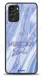 Dafoni Glossy Xiaomi Redmi Note 10 Kişiye Özel Simli Cornflower Mermer Kılıf - Dafoni