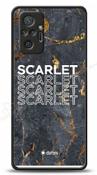 Dafoni Glossy Xiaomi Redmi Note 10 Pro Kişiye Özel İsimli Simli Siyah Mermer Kılıf - Dafoni