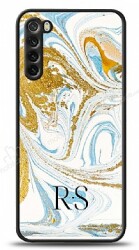 Dafoni Glossy Xiaomi Redmi Note 8 Kişiye Özel Harfli Simli Gold Mermer Kılıf - Dafoni