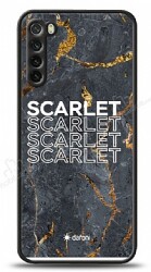 Dafoni Glossy Xiaomi Redmi Note 8 Kişiye Özel İsimli Simli Siyah Mermer Kılıf - Dafoni