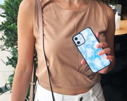 Dafoni Hologram iPhone 12 Pro 6.1 inç Beyaz Mermer Desenli Kılıf - 2