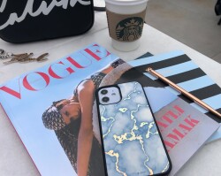 Dafoni Hologram iPhone 12 Pro 6.1 inç Beyaz Mermer Desenli Kılıf - 5