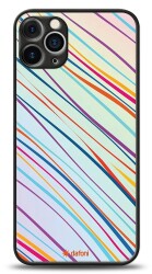 Dafoni Hologram iPhone 12 Pro 6.1 inç Renkli Çizgiler Kılıf - Dafoni