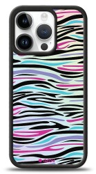 Dafoni Hologram iPhone 13 Pro Max Renkli Zebra Kılıf - 1