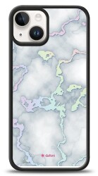 Dafoni Hologram iPhone 14 Beyaz Mermer Desenli Kılıf - 1