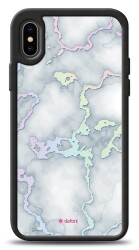 Dafoni Hologram iPhone XS Beyaz Mermer Desenli Kılıf - 1