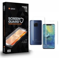 Dafoni Huawei Mate 20 Pro Curve Darbe Emici Şeffaf Ön+Arka Ekran Koruyucu Film - Dafoni