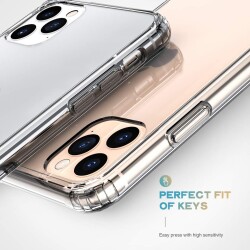 Dafoni Hummer iPhone 11 Pro Ultra Koruma Silikon Kenarlı Şeffaf Kılıf - 4