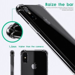 Dafoni Hummer iPhone X / XS Ultra Koruma Silikon Kenarlı Şeffaf Kılıf - 4