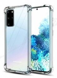 Dafoni Hummer Samsung Galaxy S20 Plus Süper Koruma Silikon Kenarlı Şeffaf Kılıf - Dafoni