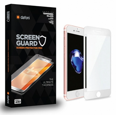 Dafoni iPhone 6 / 6S Full Tempered Glass Premium Beyaz Mat Cam Ekran Koruyucu - Dafoni