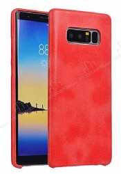 Dafoni Mobest Samsung Galaxy Note 8 Deri Kırmızı Rubber Kılıf - Dafoni