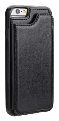 Dafoni Retro iPhone 6 / 6S Cüzdanlı Siyah Rubber Kılıf - 1