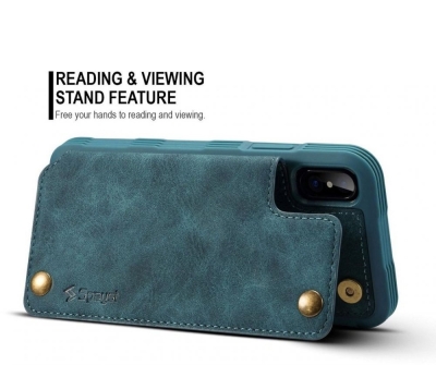 Dafoni Retro iPhone 6 / 6S Cüzdanlı Siyah Rubber Kılıf - 3