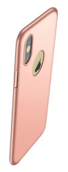 Dafoni Suede Fibre iPhone X / XS Tam Kenar Koruma Rose Gold Rubber Kılıf - Dafoni